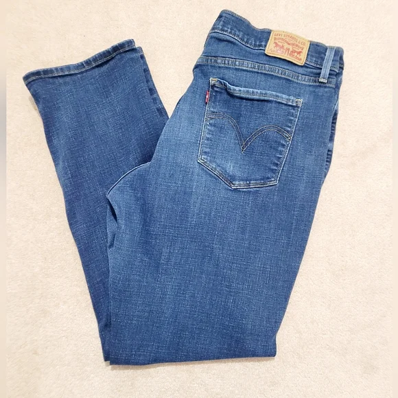 Levi’s Classic Straight Jeans Women’s Size 14 Medium Wash Stretch Denim - Picture 5 of 13